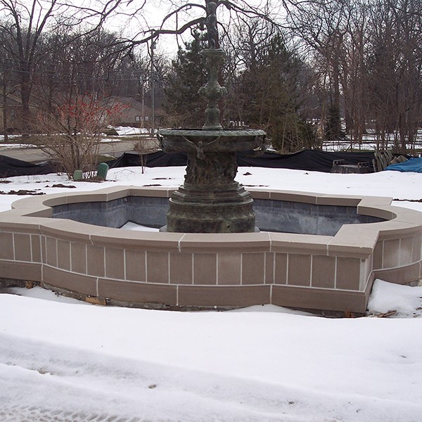 Limestone around fountain
