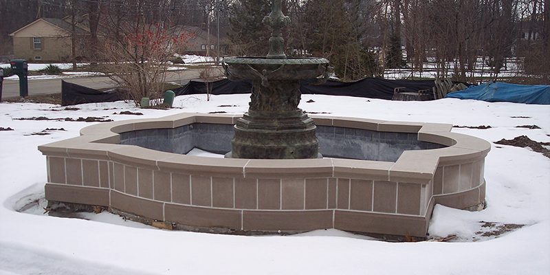 Limestone around fountain